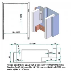 Oceľová Zárubňa CgAS 110/197 - S tesnením - Prepravný náter (červenohnedá) - sadrokartón