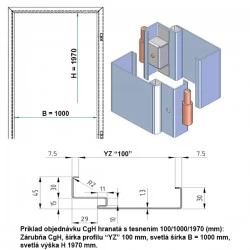 Oceľová Zárubňa CgH 100/197 - S tesnením - Prepravný náter (červenohnedá) - murivo/tvárnica
