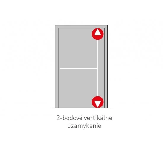 JNF - PANIKOVÉ KOVANIE 2B - IN.20.954 - 2D PK/KL s kľučkou a cylindrickou  vložkou NEREZ NEM - nerez matná