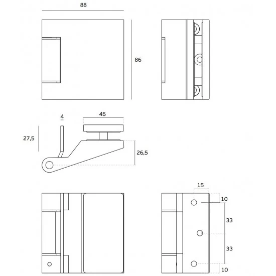 JNF - Záves na sklo IN.05.300 NEM - nerez matná JNF - Záves na sklo IN.05.300 NEM - nerez matná