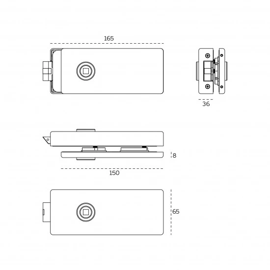 JNF - SET NA SKLO IN.20.334.Q bez otvoru NEM - nerez matná