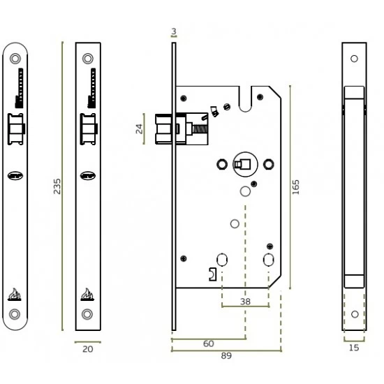 JNF - ZÁMOK IN.20.987.R NEM - nerez matná