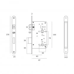 JNF - ZÁMOK WC 78 IN.20.986.R NEM - nerez matná
