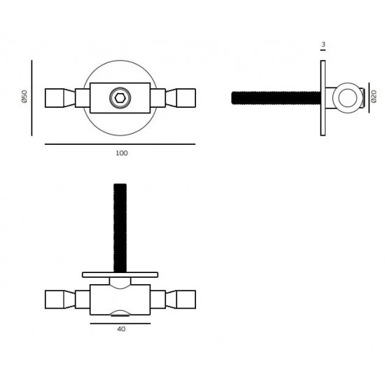 JNF - DRŽIAK NA STENU SO SPOJKOU IN.15.130 NEM - nerez matná