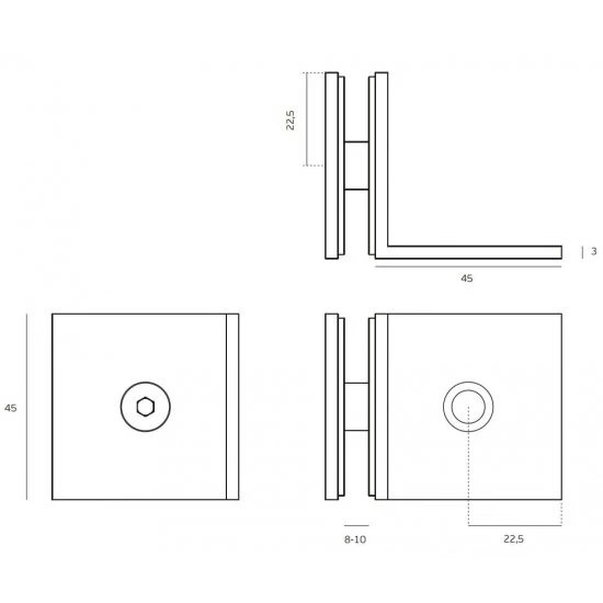 JNF - DRŽIAK SKLA IN.75.251 CIM PVD - čierna matná (TB)