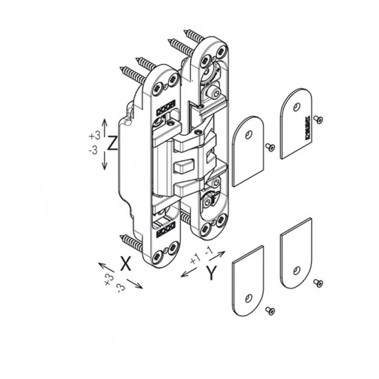 KZ - Skrytý záves Kubica - K5080 CHM - chróm matný (CP)