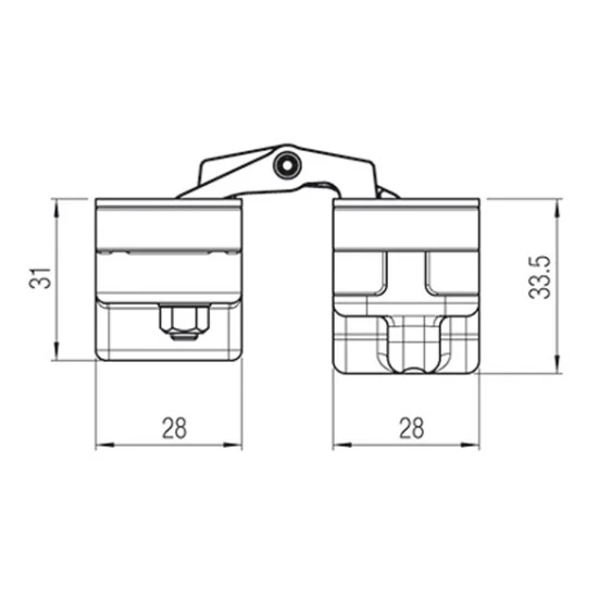 KZ - Skrytý záves Kubica - K5080 CHM - chróm matný (CP)