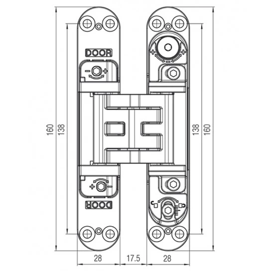 KZ - Skrytý záves Kubica - K5080 CHM - chróm matný (CP)