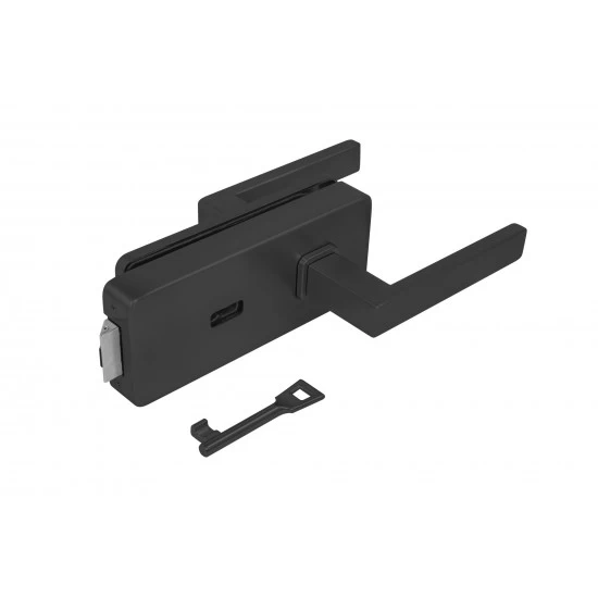 MP - UNIQUE R8 - ZÁMOK na sklo s kľučkou QUADRA - BB CIM - čierna matná