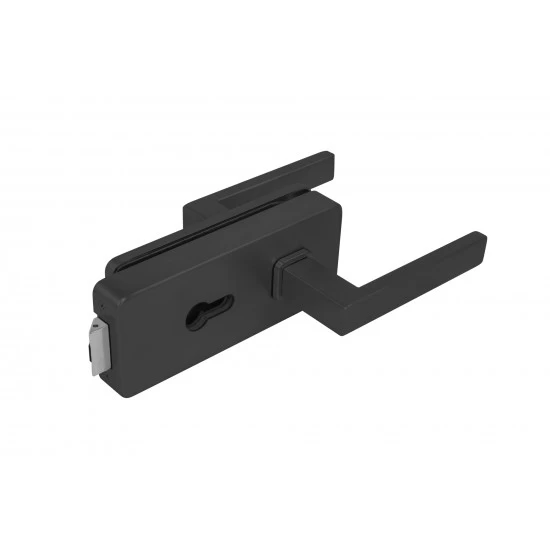 MP - UNIQUE R8 - ZÁMOK na sklo s kľučkou QUADRA - PZ CIM - čierna matná