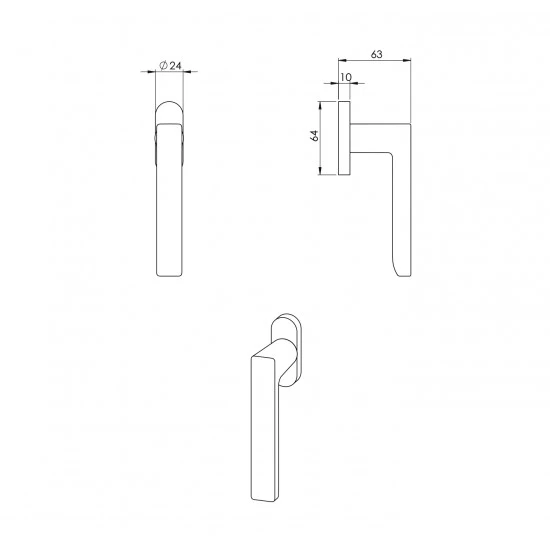 VM - DK - BAAR - KĽUČKA NA EUROOKNO CHM - chróm matný (SC)