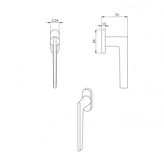 VM - DK - LIEVE - KĽUČKA NA EUROOKNO CHL - chróm lesklý (PC)