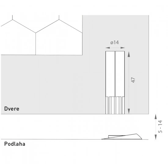 VM - Magnetická zarážka neviditeľná Model 2 NIM - nikel matný