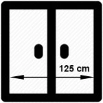 125 cm (dvojkrídlové)  + 410,33€ 