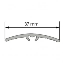 Oblý prechodový profil AL CEZAR - 37 x 5 x 2790 mm - Samolepiaco-narážací - LW375w1 - Elox bronz čierny - 9340527