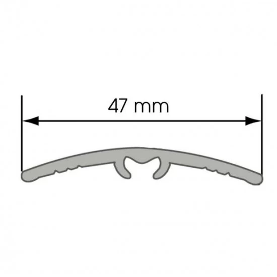Oblý prechodový profil AL CEZAR - 47 x 5 x 930 mm - Samolepiaco-narážací - LW475w1 - Fólia Buk - 9351109