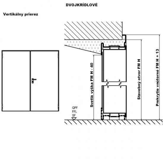 Oceľové Protipožiarne Dvere NINZ - PROGET SK Norma - EW/EI 60 - D1 + Zárubňa (Murivo/Sadrokartón)