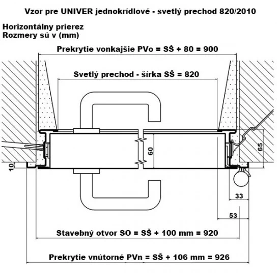 Oceľové Protipožiarne Dvere NINZ - UNIVER ŠTANDARD - EW/EI 60 - D1 + Zárubňa (Murivo)