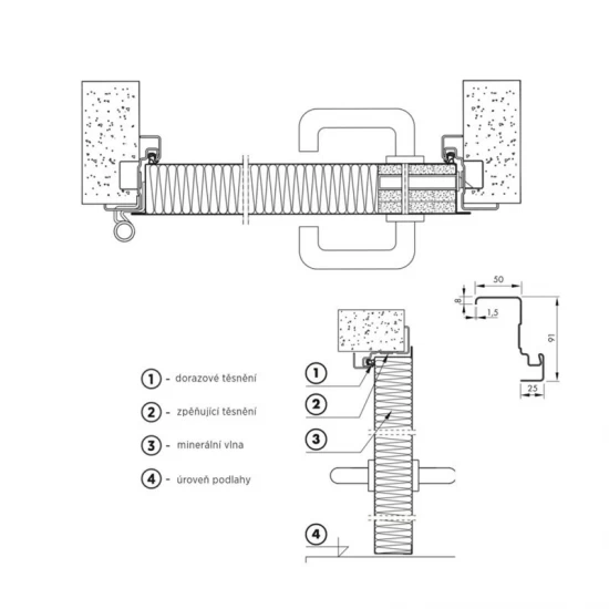 Protipožiarne oceľové dvere so zárubňou Wisniowski EI/EW 60 D1 - AW DSEI60 - vnútorné Protipožiarne oceľové dvere so zárubňou Wisniowski EI/EW 60 D1 - AW DSEI60 - vnútorné