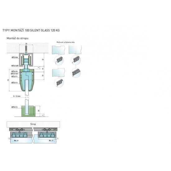 SC - POSUVNÝ SYSTÉM 100 SILENT GLASS 120 KG 