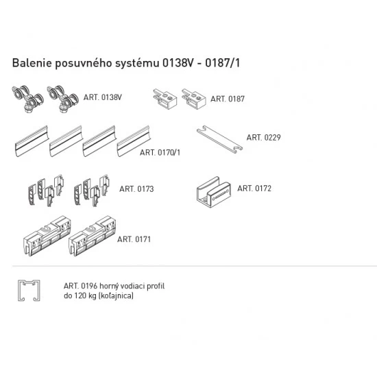 SC - POSUVNÝ SYSTÉM 100 SILENT GLASS 120 KG 