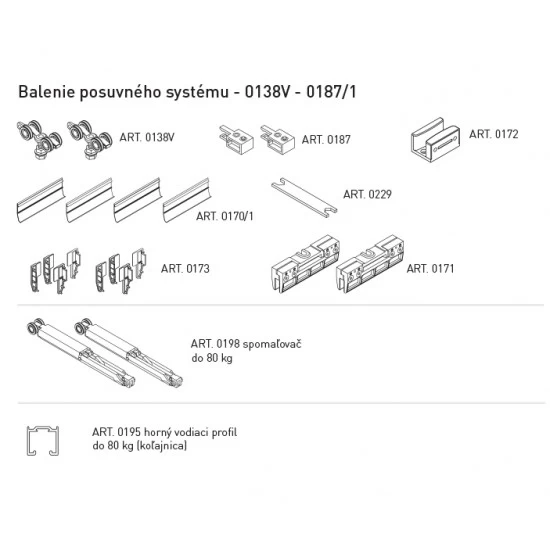 SC - POSUVNÝ SYSTÉM 100 SILENT GLASS S 80 KG SP 