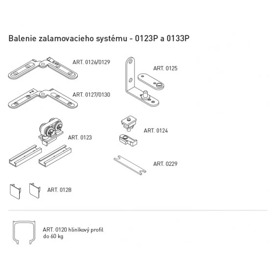 SC - POSUVNÝ SYSTÉM 100 FOLDING DOOR 60 KG 