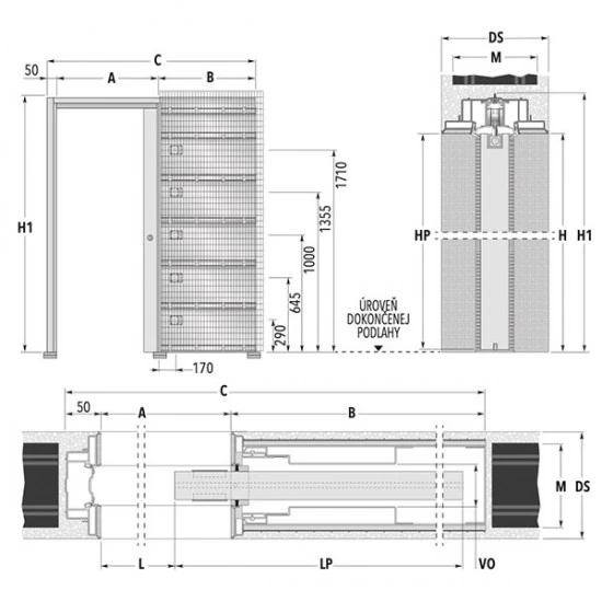 Stavebné puzdro ECLISSE SYNTESIS LINE jednokrídlové 1115 mm (1933/2100 mm x 108/125/150 mm) - Murivo Stavebné puzdro ECLISSE SYNTESIS LINE jednokrídlové 1115 mm (1933/2100 mm x 108/125/150 mm) - Murivo