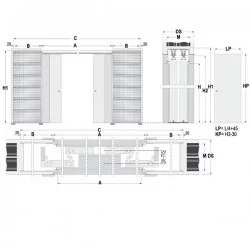 Stavebné puzdro ECLISSE TELESKOPICKÉ dvojité 2420 mm (1970/2100 mm x 150/180/205 mm) - Murivo
