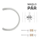 WA - MADLO M1 WA/A-S-SKLO pár BIL - biela lesklá (RAL 9016)