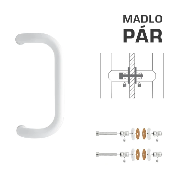 WA - MADLO M2 WA/A-S-SKLO pár BIL - biela lesklá (RAL 9016)