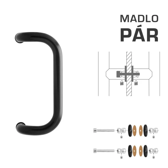 WA - MADLO M2 WA/A-S-SKLO pár CIM - čierna matná (RAL 9005)