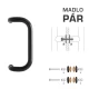 WA - MADLO M2 WA/A-S-SKLO pár CIM - čierna matná (RAL 9005)