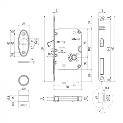 AGB - Zámok SCIVOLA TRE CLASS - WAVE WC BIM - biela matná (FM)