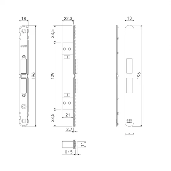 AGB - Magnetický zámok TOUCH bez uzamykania s krytkou CIM - čierna matná (93)