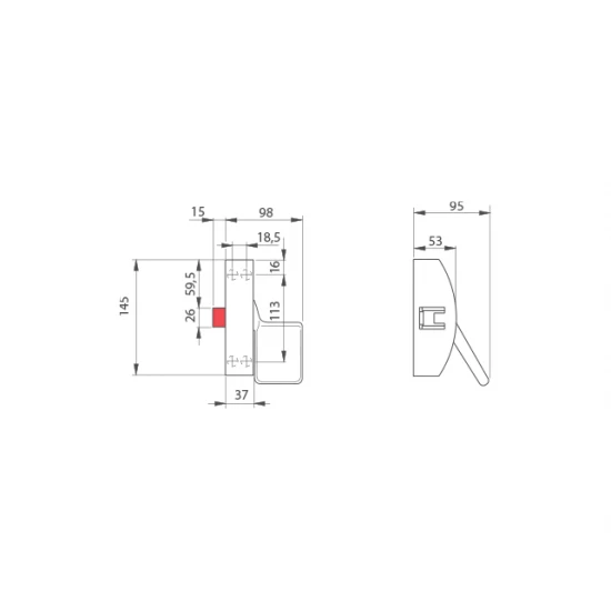 DA - Komeponenty panikových kovaní - EXIT PAD F/F S - Strieborná