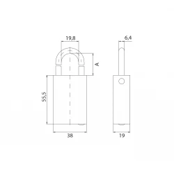 DK - EXPERT cross S visiaci zámok - strmeň 25 VHS 90 NIM - nikel matný DK - EXPERT cross S visiaci zámok - strmeň 25 VHS 90 NIM - nikel matný