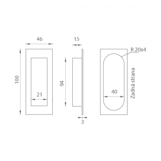 FK - Mušľa na dvere drevená, masív - 100.46.18 Dub morenie orech