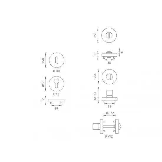 FO - ROZETA - R CHM - chróm matný (C02)