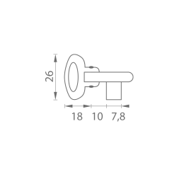 FT - Zalamovací kľúč k zámku BB 60/50 - krátky CHL - chróm lesklý (F04)