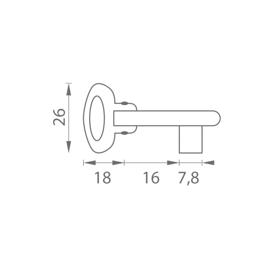 FT - Zalamovací kľúč k zámku BB 60/50 - dlhý ZLL - zlatá lesklá (F01)