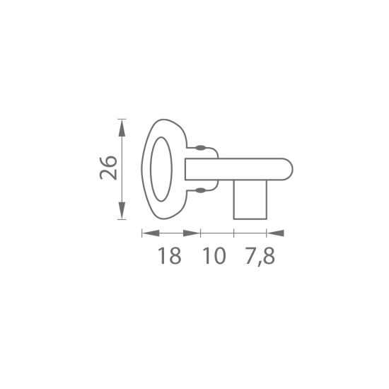 FT - Zalamovací kľúč k zámku BB 60/50 - krátky ZLL - zlatá lesklá (F01)