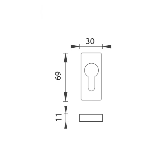 FT - ROZETA BEZPEČNOSTNÁ UHR PZ 2079 CIM - čierna matná (FNO)