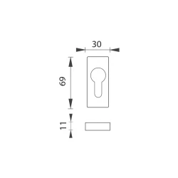 FT - ROZETA BEZPEČNOSTNÁ UHR PZ 2079 NEM - nerez matná (F60)