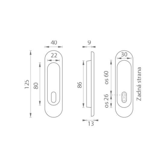 FT - Mušľa ovál BB/D - 3665AF NIM.LL - nikel matný (F20)