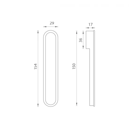 JNF - Úchytka do čela posuvných dverí IN.16.312 CIM PVD - čierna matná (TB)