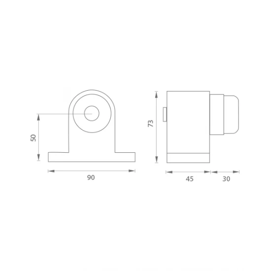 JNF - Priemyselná zarážka dverí IN.13.011 NEM - nerez matná
