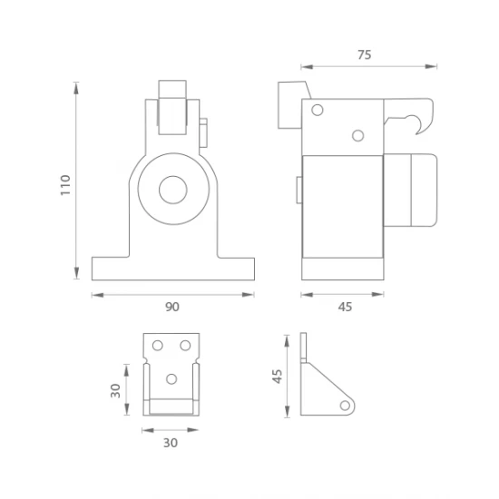 JNF - Priemyselná zarážka dverí s poistkou IN.13.010 NEM - nerez matná