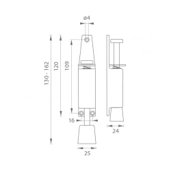 LR - Stavač dverí 130 STM - strieborná matná