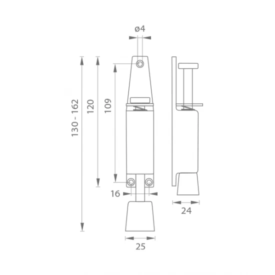 LR - Stavač dverí 130 BIL - biela lesklá